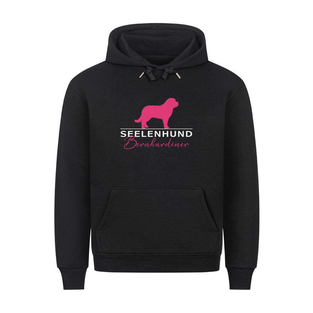 Premium Hoodie "Bernhardiner- Seelenhund" Schwarz – hunde-shirt.de