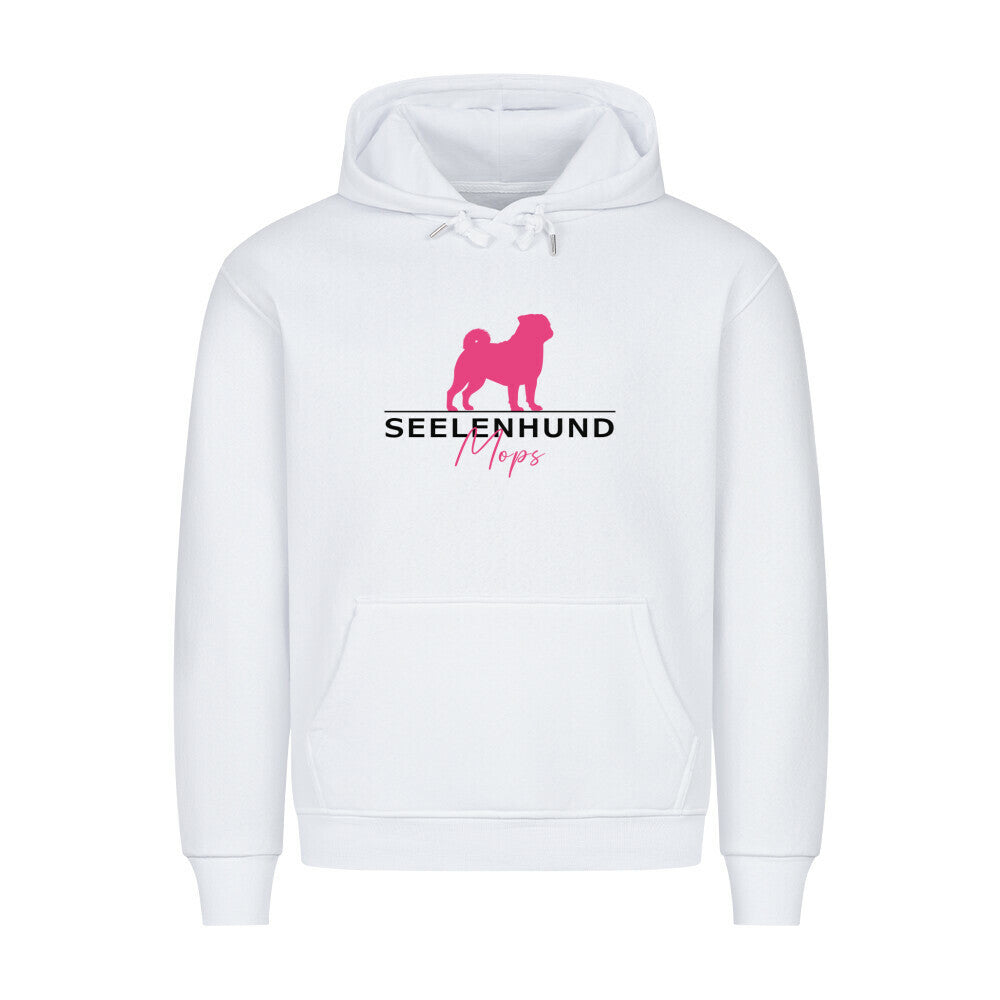 Premium Hoodie "Mops - Seelenhund" Weiß – hunde-shirt.de