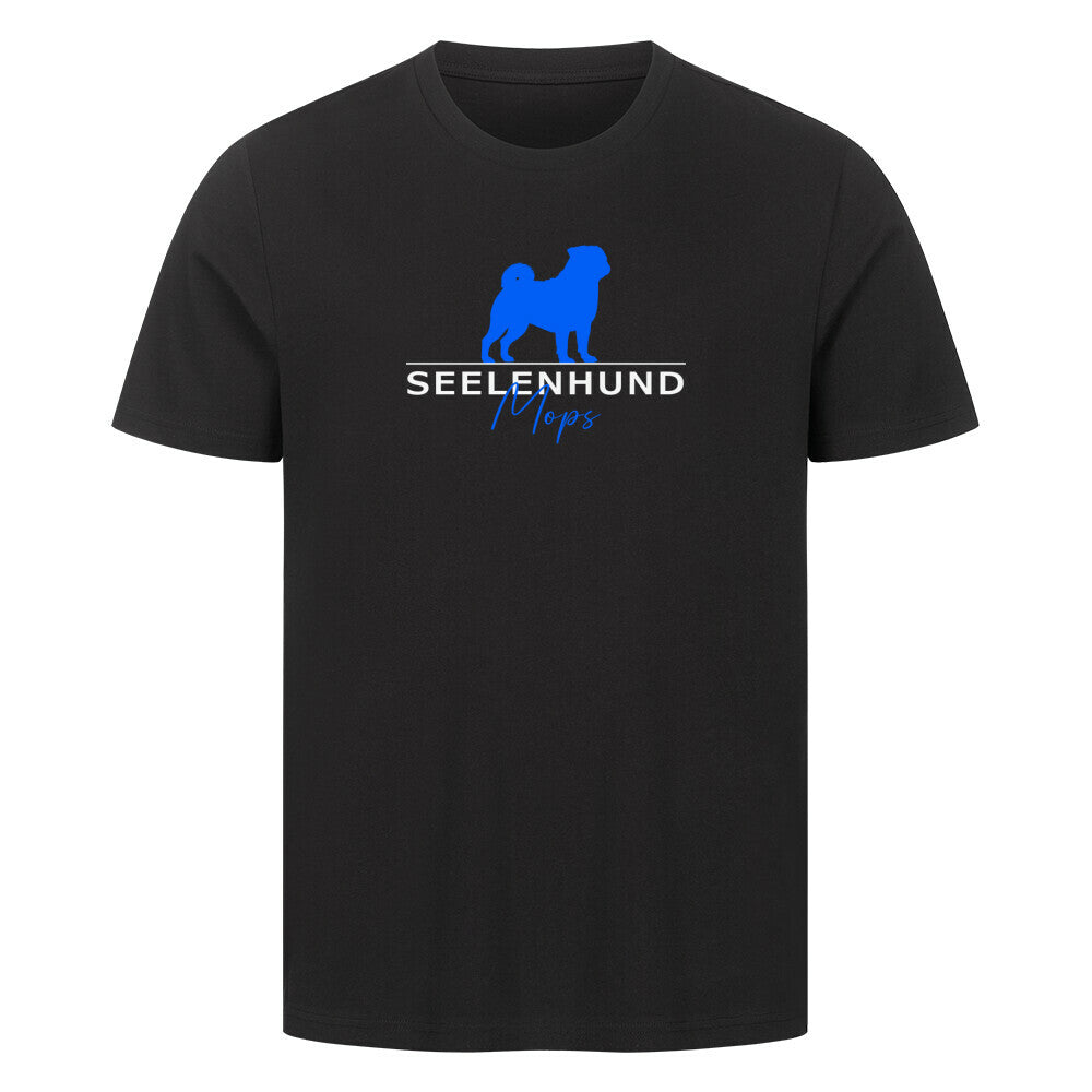Premium T-Shirt "Mops - Seelenhund" Schwarz – hunde-shirt.de