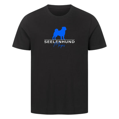 Premium T-Shirt "Mops - Seelenhund" Schwarz – hunde-shirt.de