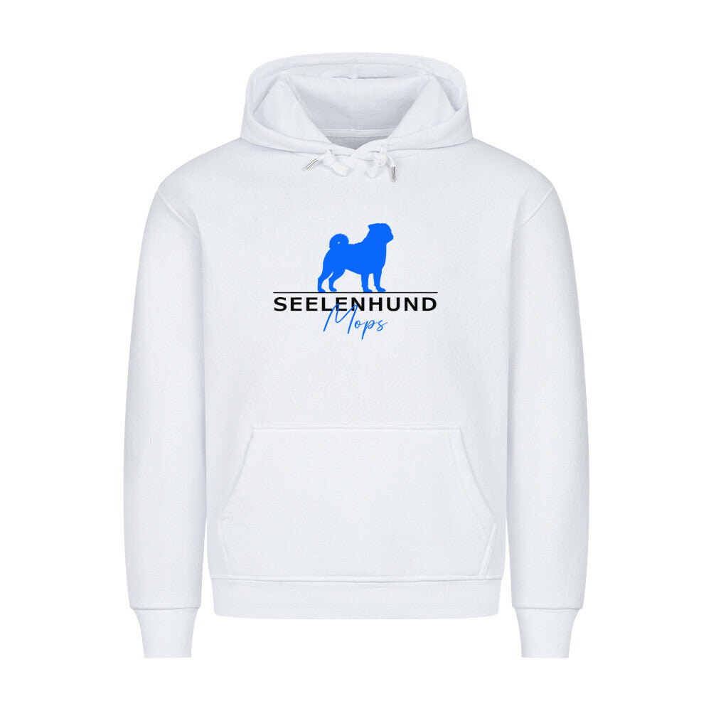 Premium Hoodie "Mops - Seelenhund" Weiß – hunde-shirt.de
