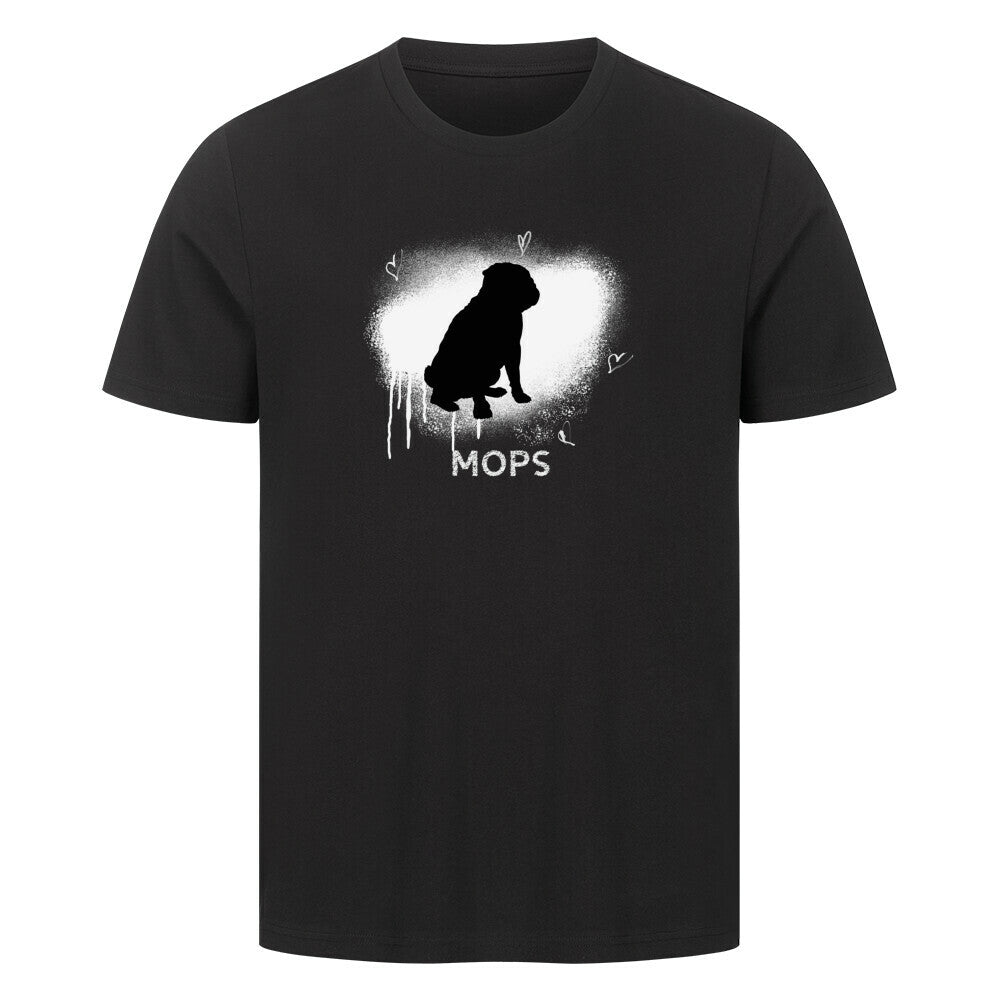 Premium T-Shirt "Mops - Brush" Schwarz – hunde-shirt.de