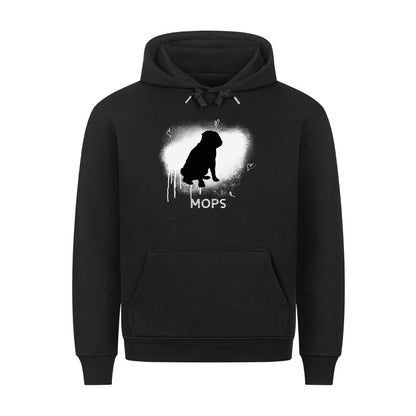 Premium Hoodie "Mops - Brush" Schwarz – hunde-shirt.de
