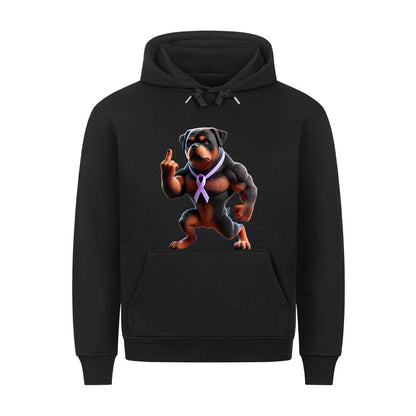 Premium Hoodie "Rottweiler - Fuck Cancer" Schwarz – hunde-shirt.de