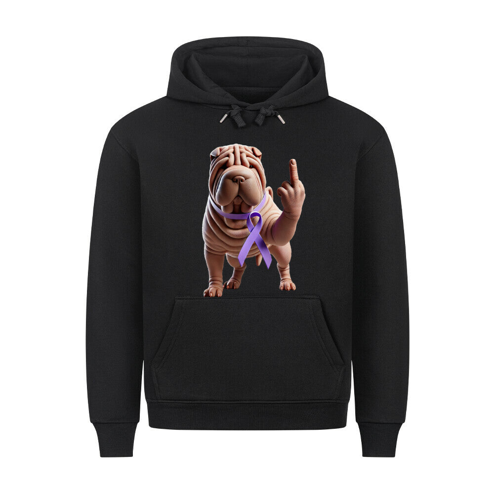 Premium Hoodie "Shar Pei - Fuck Cancer" Schwarz – hunde-shirt.de