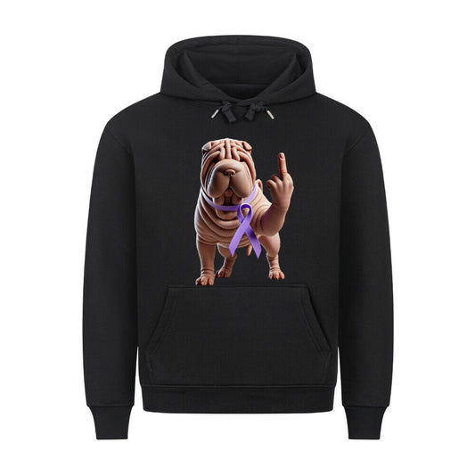 Premium Hoodie "Shar Pei - Fuck Cancer" Schwarz – hunde-shirt.de