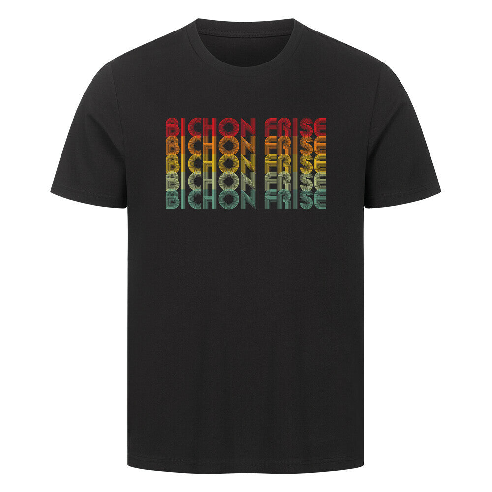 Premium T-Shirt "Bichon Frisé - RETRO" Schwarz – hunde-shirt.de