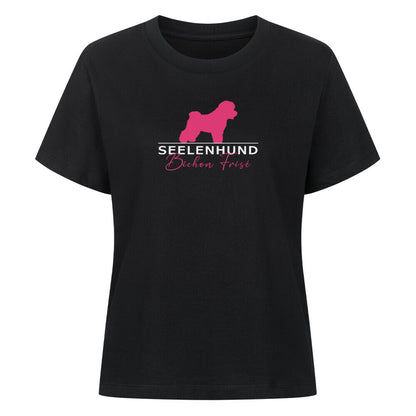 Premium Organic Damen-Shirt "Bichon Frisé - Seelenhund" Schwarz – hunde-shirt.de