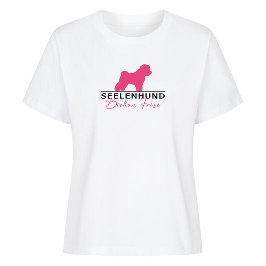 Premium Organic Damen-Shirt "Bichon Frisé - Seelenhund" Weiß – hunde-shirt.de