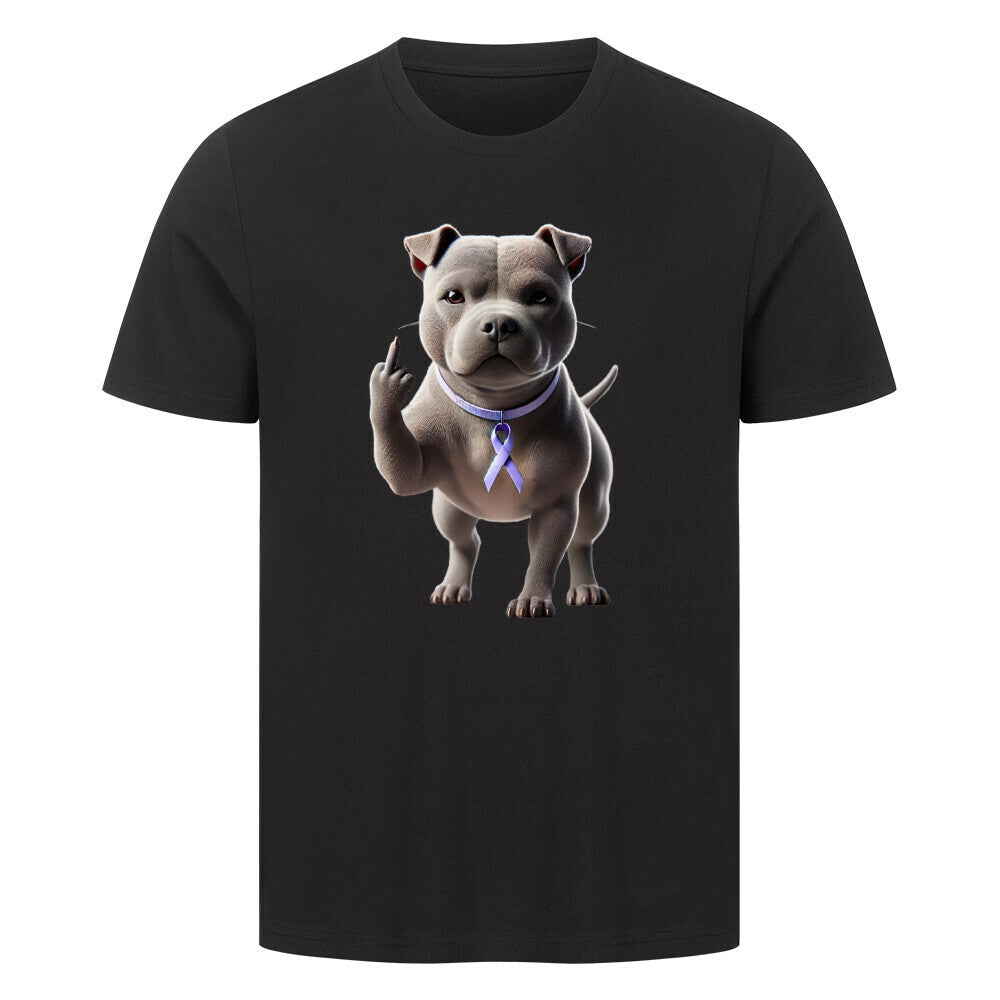 Premium T-Shirt "Pit Bull - Fuck Cancer" Schwarz – hunde-shirt.de