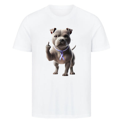 Premium T-Shirt "Pit Bull - Fuck Cancer" Weiß – hunde-shirt.de