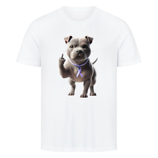 Premium T-Shirt "Pit Bull - Fuck Cancer" Weiß – hunde-shirt.de