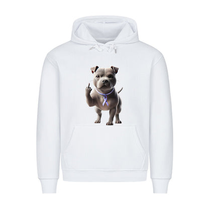 Premium Hoodie "Pit Bull - Fuck Cancer" Weiß – hunde-shirt.de