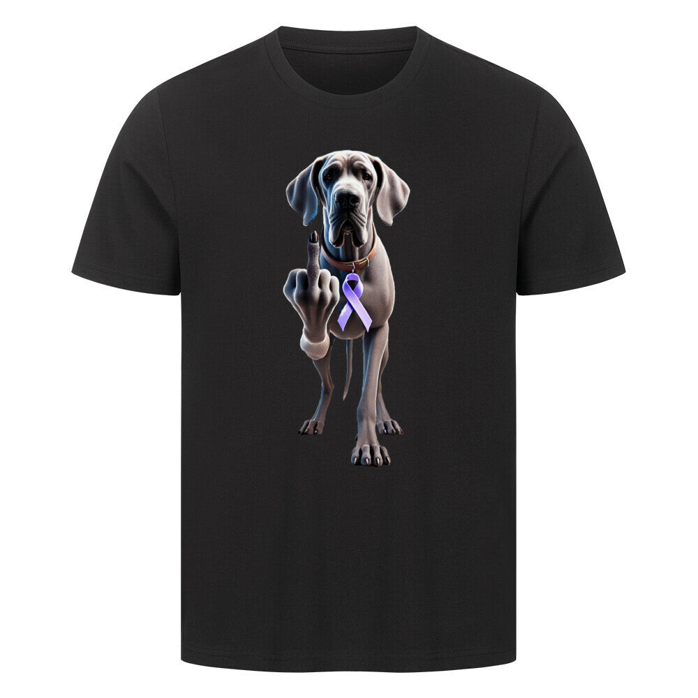 Premium T-Shirt "Dogge - Fuck Cancer" Schwarz – hunde-shirt.de