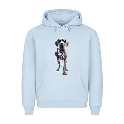 Premium Hoodie "Dogge - Fuck Cancer" Babyblau – hunde-shirt.de