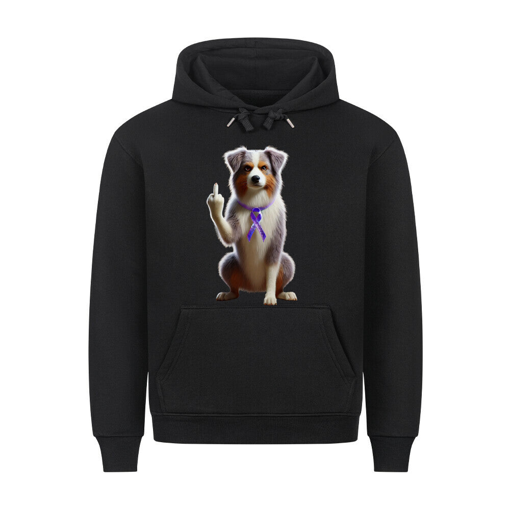 Premium Hoodie "Australian Shepherd - Fuck Cancer" Schwarz – hunde-shirt.de