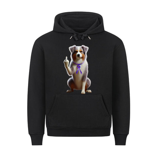 Premium Hoodie "Australian Shepherd - Fuck Cancer" Schwarz – hunde-shirt.de