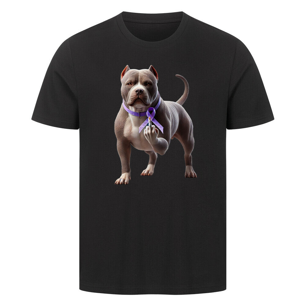 Premium T-Shirt "American Bully - Fuck Cancer" Schwarz – hunde-shirt.de