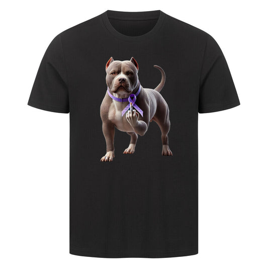 Premium T-Shirt "American Bully - Fuck Cancer" Schwarz – hunde-shirt.de