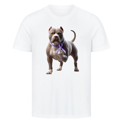 Premium T-Shirt "American Bully - Fuck Cancer" Weiß – hunde-shirt.de