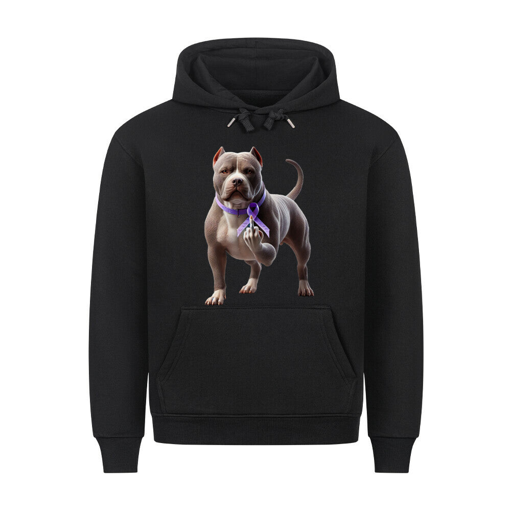 Premium Hoodie "American Bully - Fuck Cancer" Schwarz – hunde-shirt.de
