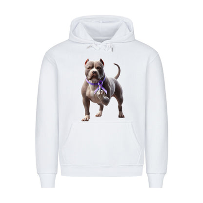 Premium Hoodie "American Bully - Fuck Cancer" Weiß – hunde-shirt.de