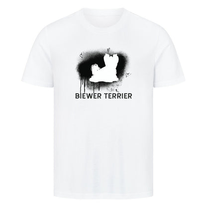 Premium T-Shirt "Biewer Terrier - Brush" Weiß – hunde-shirt.de