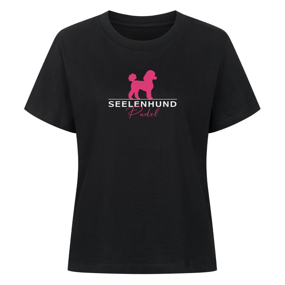Premium Organic Damen-Shirt "Pudel - Seelenhund" Schwarz – hunde-shirt.de
