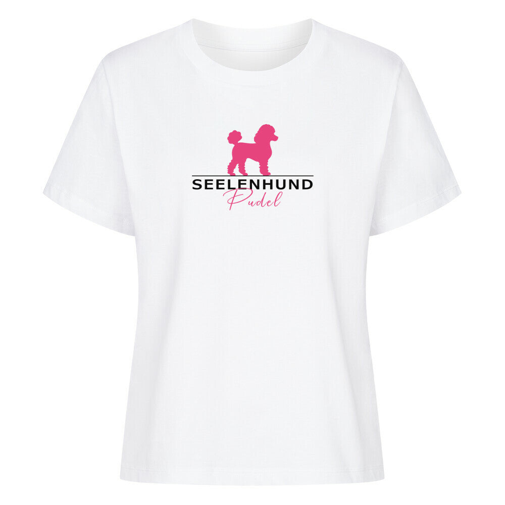 Premium Organic Damen-Shirt "Pudel - Seelenhund" Weiß – hunde-shirt.de