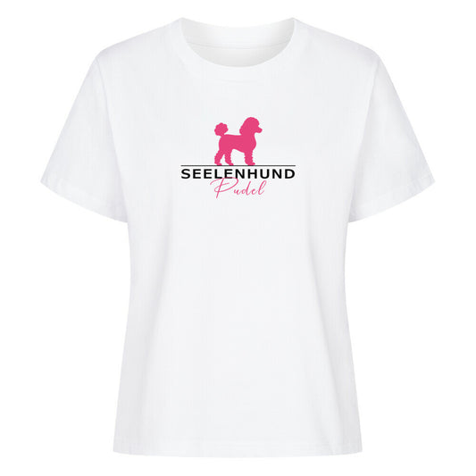 Premium Organic Damen-Shirt "Pudel - Seelenhund" Weiß – hunde-shirt.de