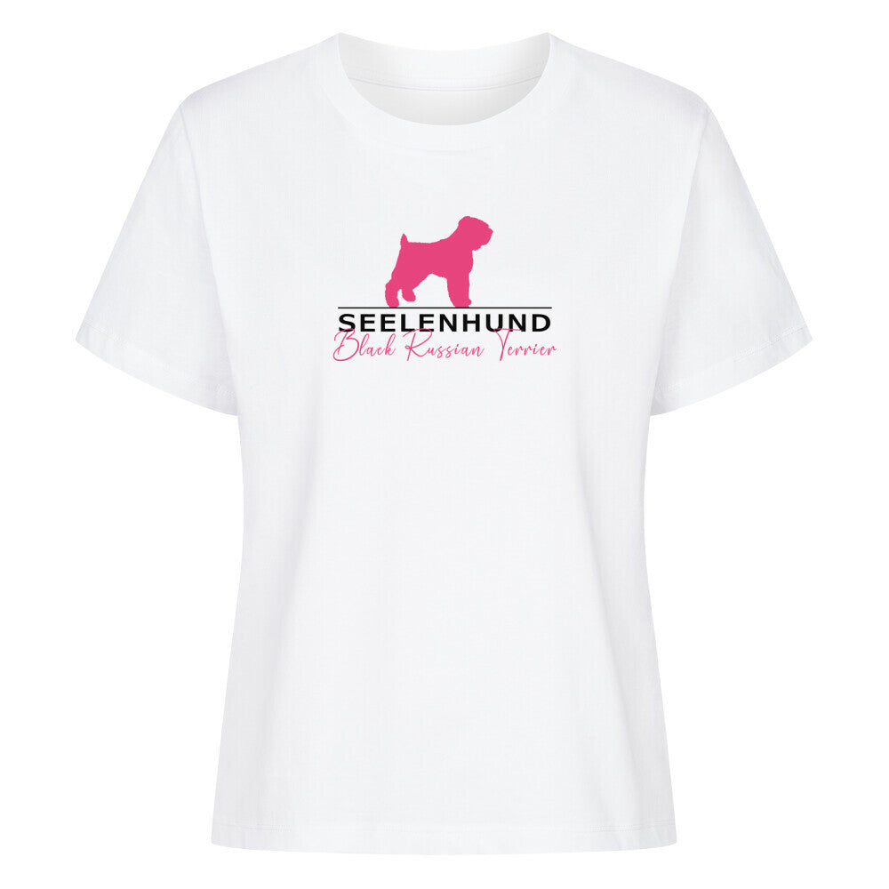 Premium Organic Shirt "Black Russian - Seelenhund" Weiß – hunde-shirt.de