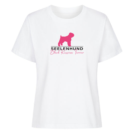 Premium Organic Shirt "Black Russian - Seelenhund" Weiß – hunde-shirt.de