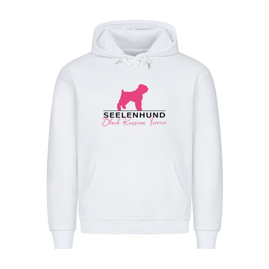 Premium Hoodie "Black Russian - Seelenhund" Weiß – hunde-shirt.de