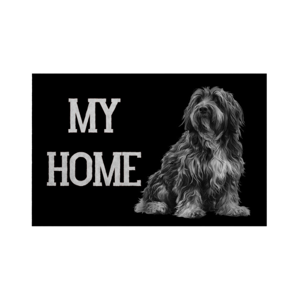 Fußmatte "Bergamasco - MY HOME" Weiß – hunde-shirt.de