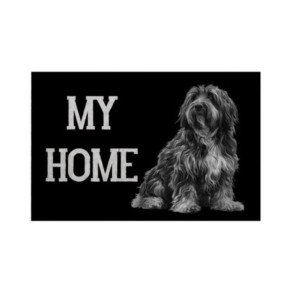 Fußmatte "Bergamasco - MY HOME" Weiß – hunde-shirt.de