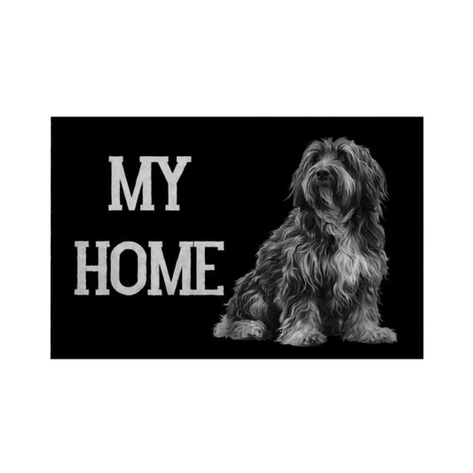 Fußmatte "Bergamasco - MY HOME" Weiß – hunde-shirt.de