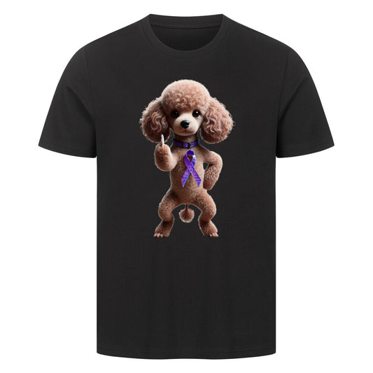 Premium T-Shirt "Pudel - Fuck Cancer" Schwarz – hunde-shirt.de