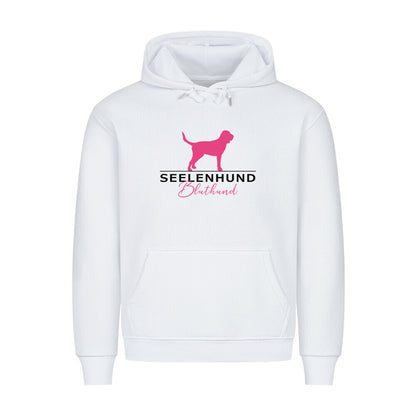 Premium Hoodie "Bluthund - Seelenhund" Weiß – hunde-shirt.de