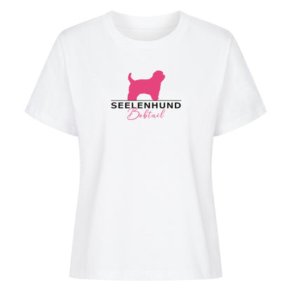 Premium Organic Damen-Shirt "Bobtail - Seelenhund" Weiß – hunde-shirt.de