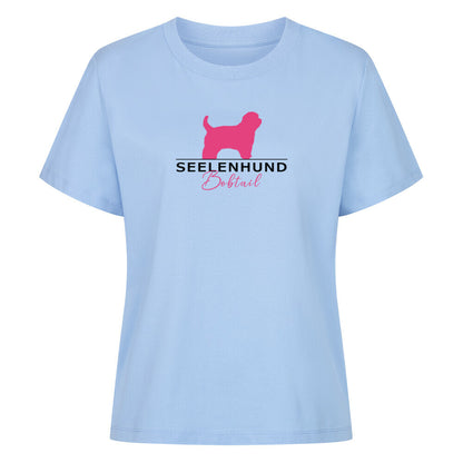 Premium Organic Damen-Shirt "Bobtail - Seelenhund" Sky Blue – hunde-shirt.de
