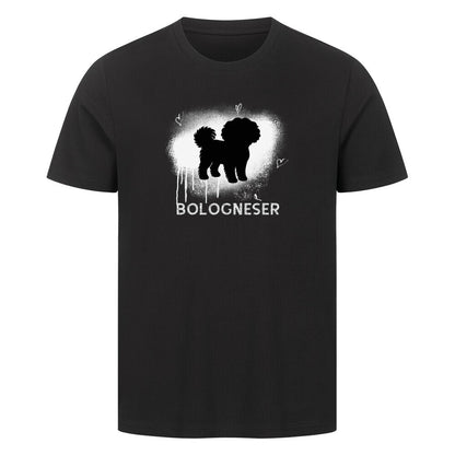 Premium T-Shirt "Bologneser - Brush" Schwarz – hunde-shirt.de