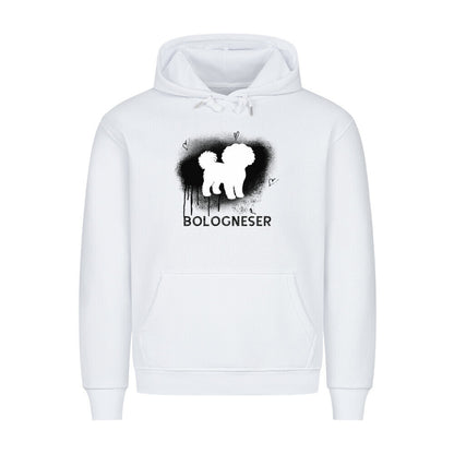 Premium Hoodie "Bologneser- Brush" Weiß – hunde-shirt.de