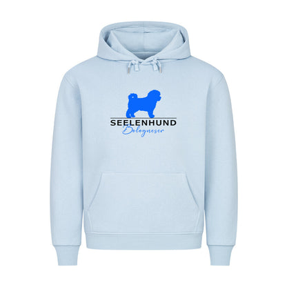 Premium Hoodie "Bologneser- Seelenhund" Babyblau – hunde-shirt.de