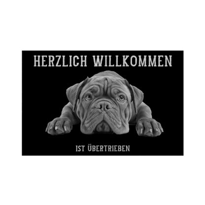 Fußmatte "Bordeauxdogge- Übertrieben..." Weiß – hunde-shirt.de