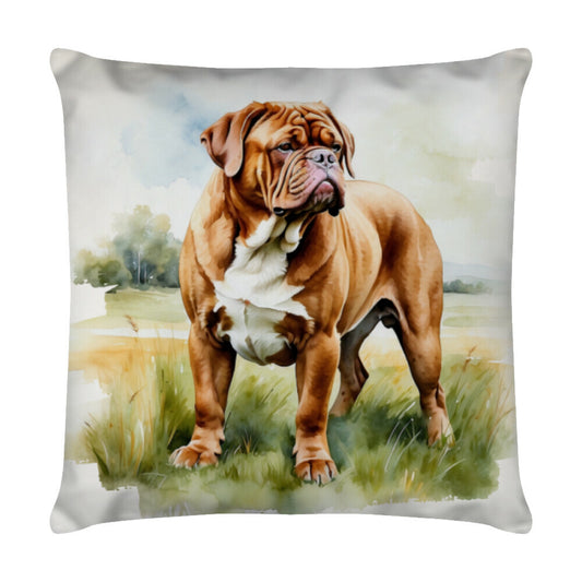 Kissen "Bordeauxdogge- Natur" Weiß – hunde-shirt.de
