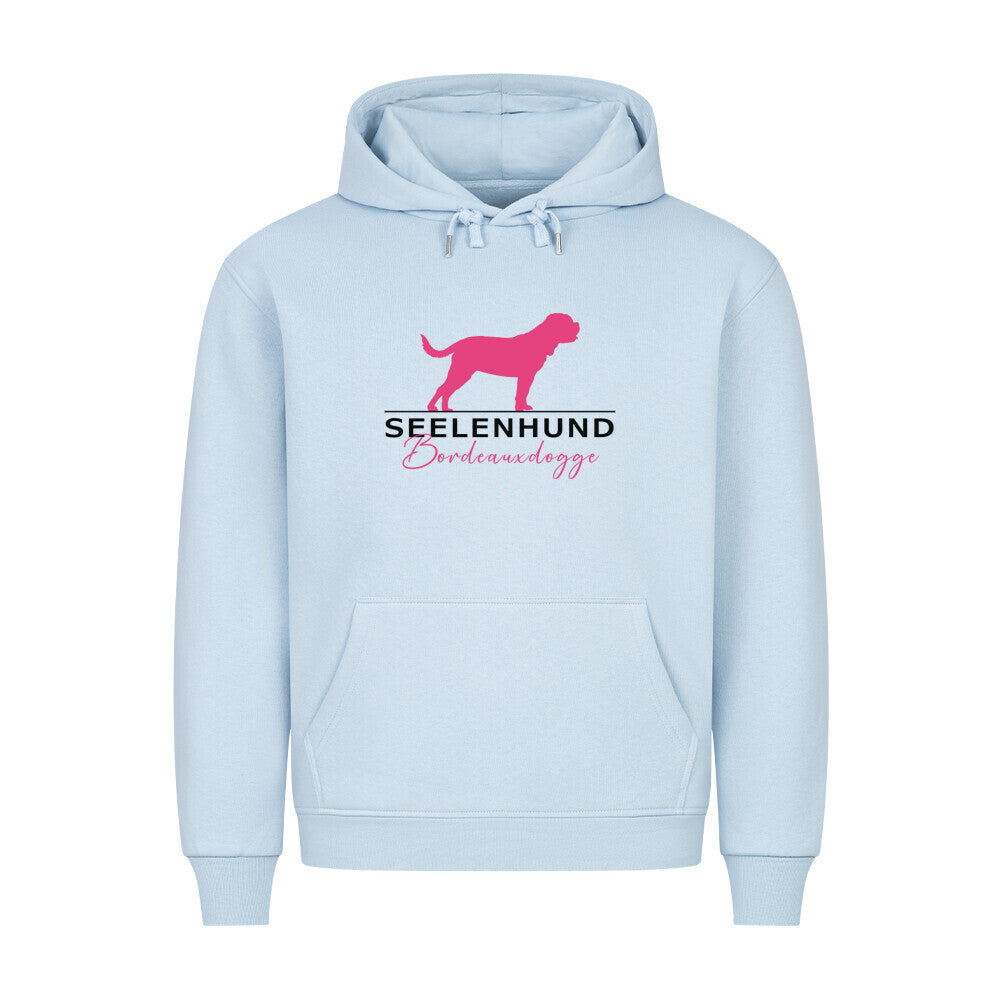 Premium Hoodie "Bordeauxdogge- Seelenhund" Babyblau – hunde-shirt.de