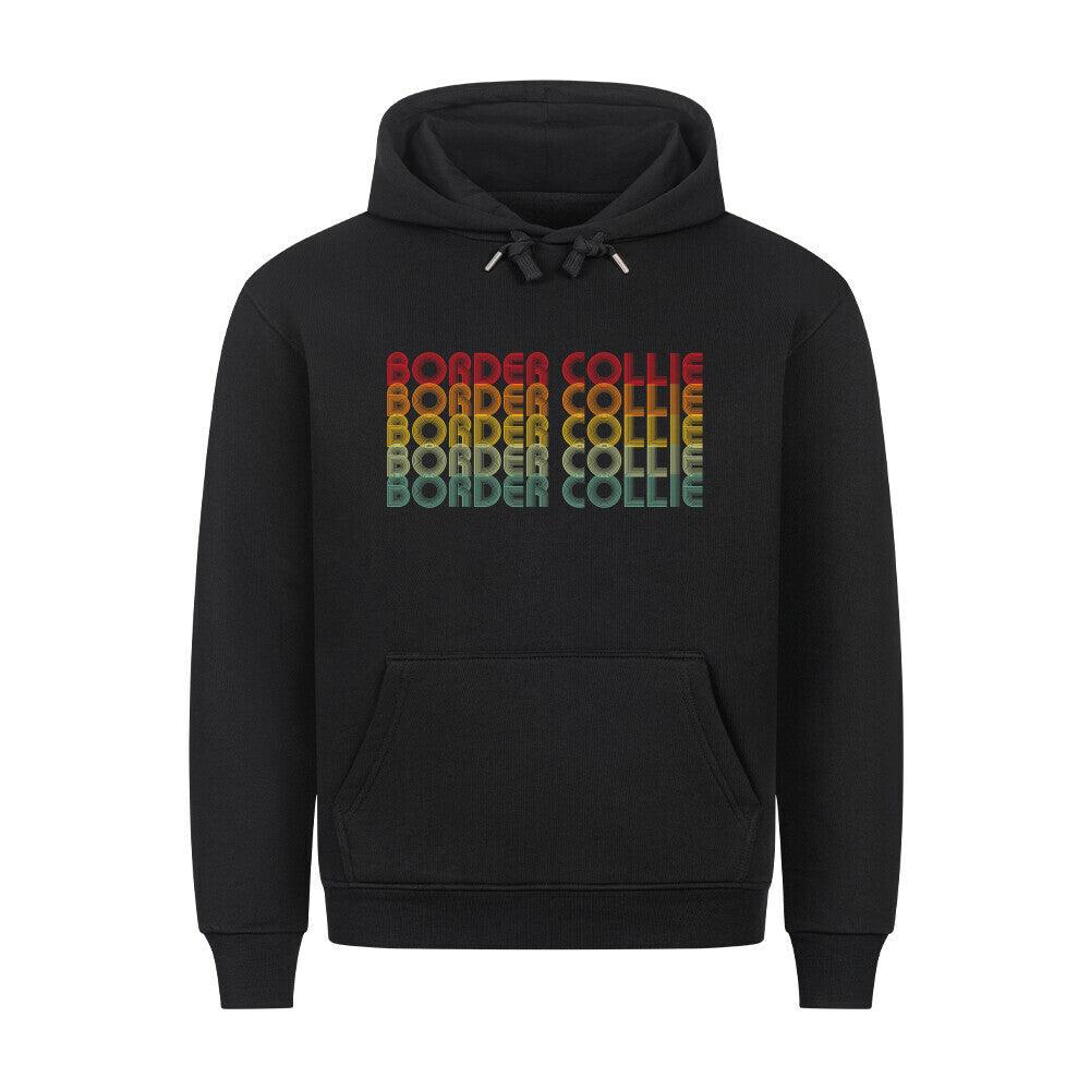 Premium Hoodie "Border Collie - RETRO" Schwarz – hunde-shirt.de