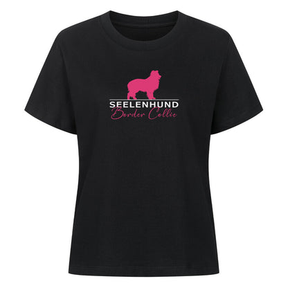 Premium Organic Damen-Shirt "Border Collie - Seelenhund" Schwarz – hunde-shirt.de
