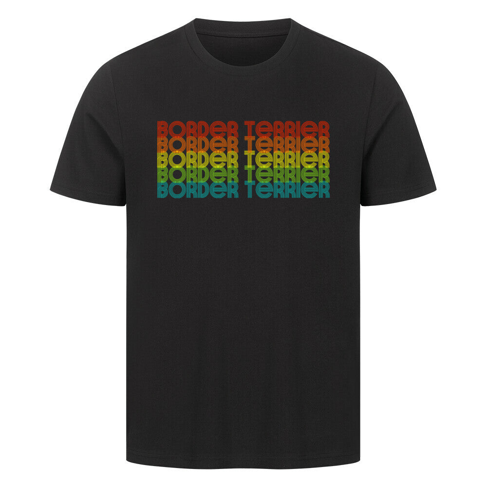 Premium T-Shirt "Border Terrier - RETRO" Schwarz – hunde-shirt.de