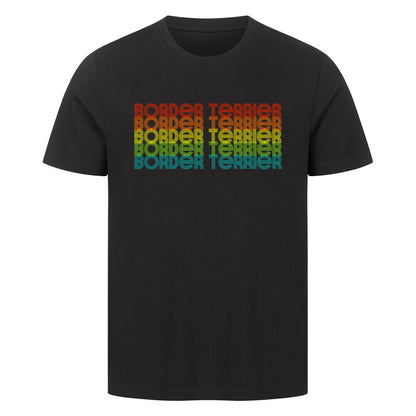 Premium T-Shirt "Border Terrier - RETRO" Schwarz – hunde-shirt.de